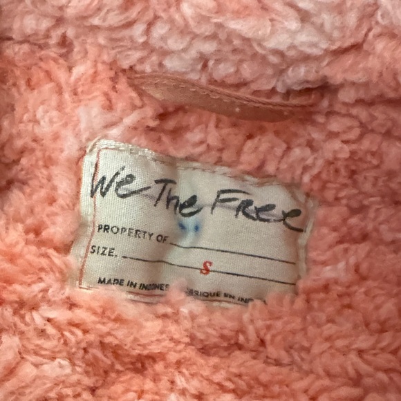 Free People Pink Teddy Swing Fleece Oversized Jacket Small - Picture 2 of 7